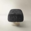 Bench with Faux Fur Upholstery and Rubberwood Base