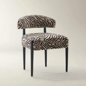 Dining Chair Set with Upholstered Seat and Wooden Legs