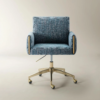 Desk chair with woven upholstery adjustable height metal base