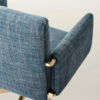 Desk chair with woven upholstery adjustable height metal base