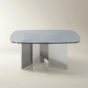 Coffee Table with Tempered Glass Top and Metal Base