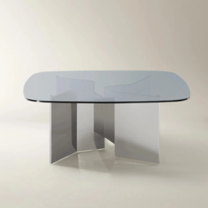Coffee Table with Tempered Glass Top and Metal Base