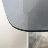 Coffee Table with Tempered Glass Top and Metal Base