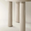 Lacquered desk with cylindrical base engineered wood frame