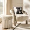 Accent Chair with Lacquered Frame and Faux Fur Cushion