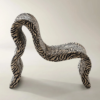 Accent Chair with Performance Chenille Upholstery and Curved Design