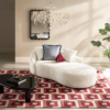 Chenille Chaise Lounge with Curved Design and Foam Cushioning