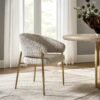 Dining Chair Set with Upholstered Seat and Metal Frame