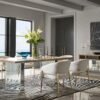 Dining Chair Set with Upholstered Seat and Metal Frame