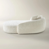 Chenille Chaise Lounge with Curved Design and Foam Cushioning