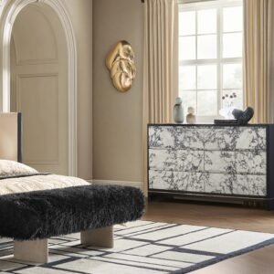 Wide Dresser with Marble Drawer Fronts and Soft-Close Drawers