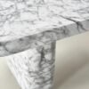 Dining table with marble look fiber concrete top large span