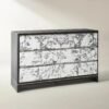 Wide Dresser with Marble Drawer Fronts and Soft-Close Drawers