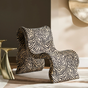 Accent Chair with Performance Chenille Upholstery and Curved Design