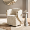 Accent Chair with Boucle Upholstery and Swivel Base