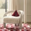 Accent Chair with Lacquered Frame and Faux Fur Cushion