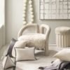 Accent Chair with Lacquered Frame and Faux Fur Cushion