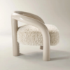 Accent Chair with Lacquered Frame and Faux Fur Cushion