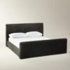Upholstered Bed with Quilted Headboard and Metal Accents